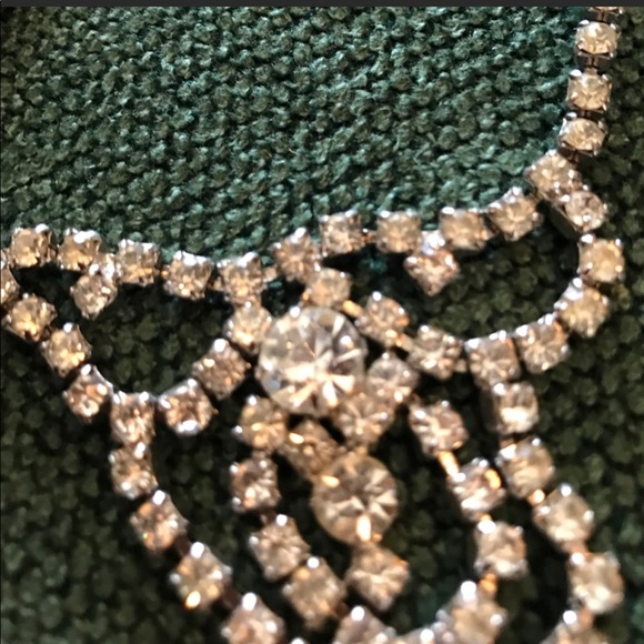 Vintage Rhinestone Necklace and Earrings Set EC - Picture 8 of 8